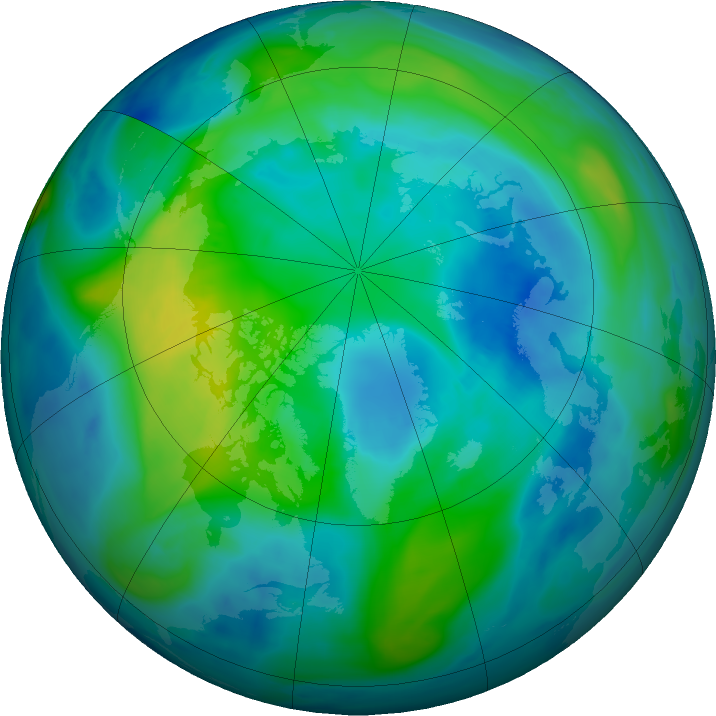 Arctic ozone map for 24 October 2017